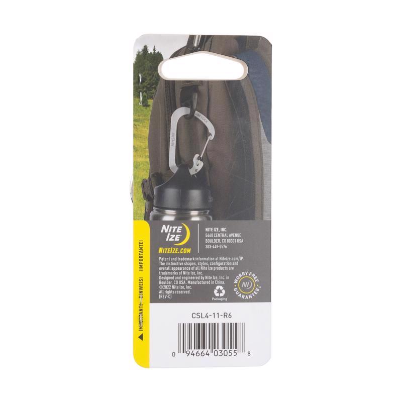Nite Ize SlideLock 3.1 in. D Stainless Steel Silver Carabiner Key Holder
