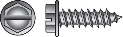 HILLMAN No. 6 Ga. X 3/8 in. L Slotted Hex Washer Head Sheet Metal Screws 100 pk