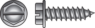 HILLMAN No. 6 Ga. X 1-1/4 in. L Slotted Hex Washer Head Sheet Metal Screws 100 pk