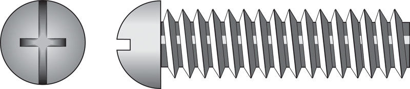 HILLMAN No. 6-32 Ga. X 1-1/4 in. L Combination Round Head Zinc-Plated Steel Machine Screws 100 pk