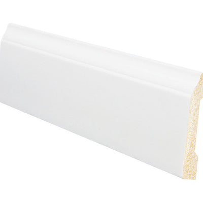 Inteplast Building Products 3/8 in. H X 3-3/16 in. W X 8 ft. L Prefinished White Polystyrene Wall Ba