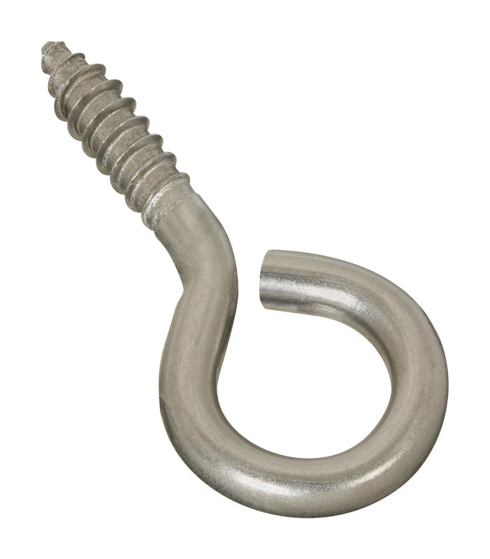 National Hardware 0.26 in. D X 2-5/8 in. L Brushed Stainless Steel Screw Eye 120 lb. cap.