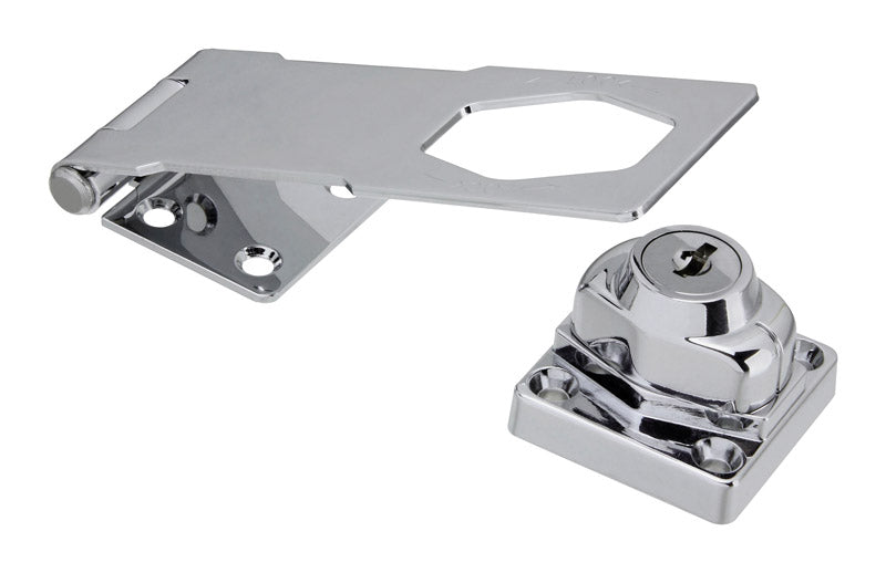 National Hardware Chrome-Plated Die-cast Zinc/Steel 4-1/2 in. L Keyed Hasp Lock