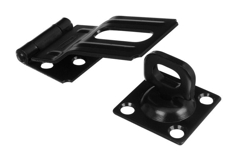 National Hardware Black Steel 3-1/4 in. L Swivel Staple Safety Hasp