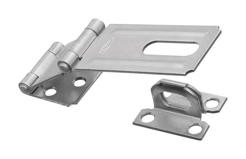 National Hardware Zinc-Plated Aluminum/Steel 3-1/4 in. L Double Hinge Safety Hasp
