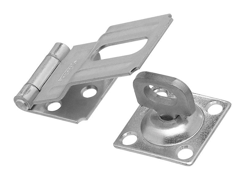 National Hardware Zinc-Plated Aluminum/Steel 3-1/4 in. L Swivel Staple Safety Hasp