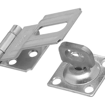 National Hardware Zinc-Plated Aluminum/Steel 3-1/4 in. L Swivel Staple Safety Hasp