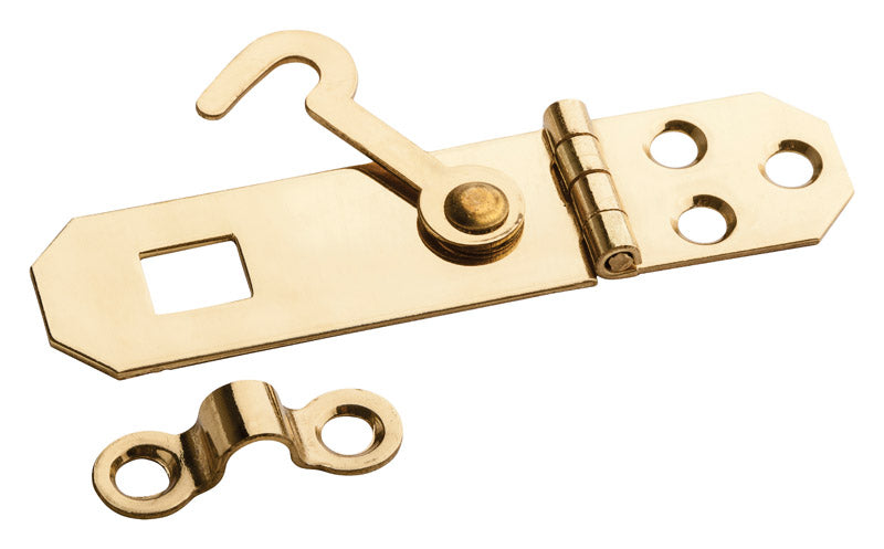National Hardware Solid Brass 2-3/4 in. L Hasp w/Hook