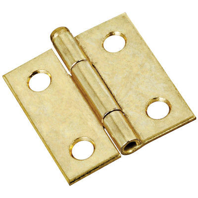 National Hardware 1-1/2 in. L Brass-Plated Door Hinge 2 pk