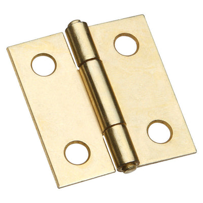National Hardware 1-3/8 in. L Brass-Plated Door Hinge 2 pk