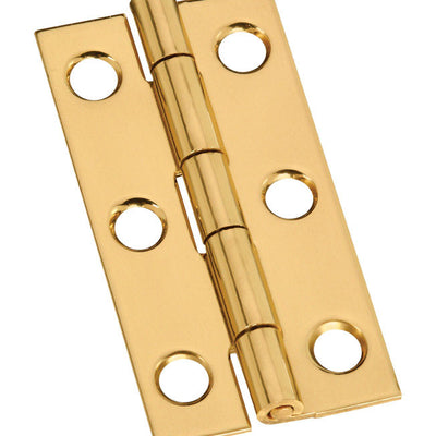 National Hardware 2 in. L Solid Brass Narrow Hinge 2 pk