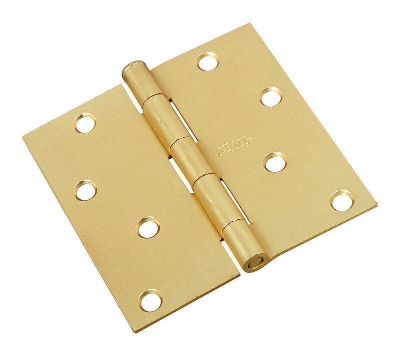 National Hardware 4 in. L Satin Brass Door Hinge