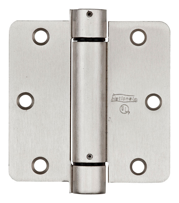 National Hardware 3-1/2 in. L Satin Nickel Spring Hinge