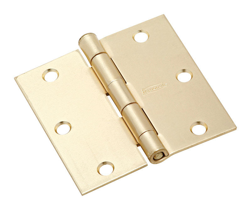 National Hardware 3-1/2 in. L Satin Brass Door Hinge
