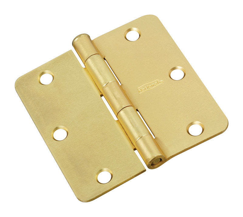 National Hardware 3 in. L Satin Brass Door Hinge
