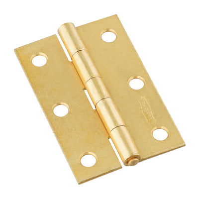 National Hardware 3 in. L Brass Narrow Hinge 2 pk