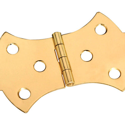 National Hardware 3-1/16 in. W X 1-11/16 in. L Solid Brass Gold Steel Decorative Hinge