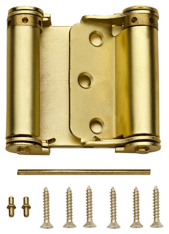 National Hardware 3 in. L Satin Brass Double-Acting Spring Hinge