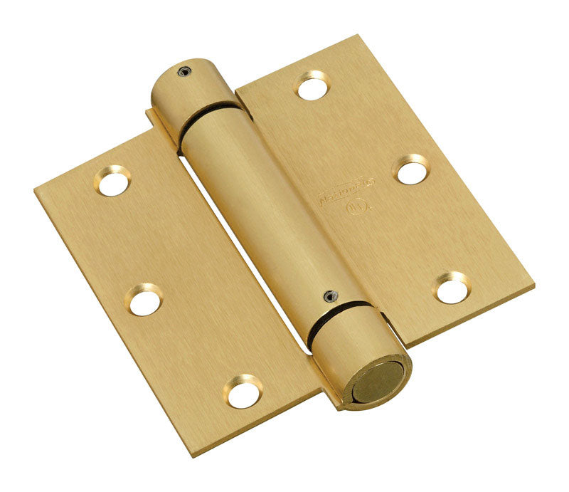 National Hardware 3-1/2 in. L Brass Spring Hinge