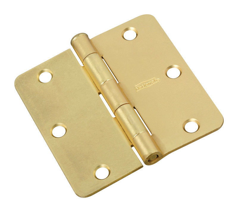 National Hardware 3-1/2 in. L Satin Brass Door Hinge