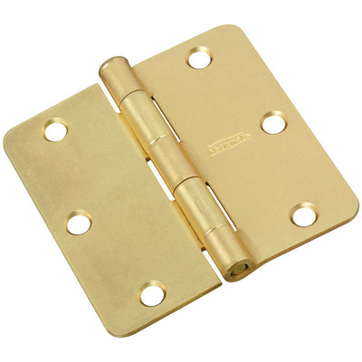 National Hardware 3-1/2 in. L Satin Brass Door Hinge