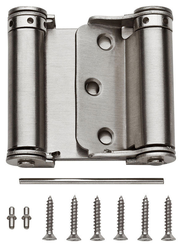 National Hardware 3 in. L Satin Nickel Double-Acting Spring Hinge