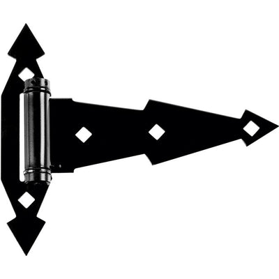 National Hardware 7 in. L Black Ornamental Spring T Hinge 2 pk