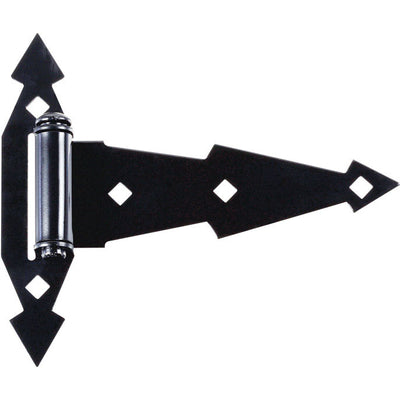 National Hardware 7 in. L Black Ornamental T Hinge 2 pk