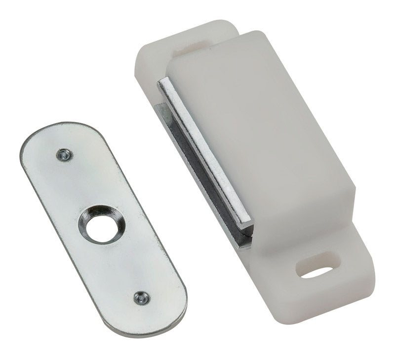 National Hardware 2-1/32 in. W X 2 in. L White Metal Magnetic Catch