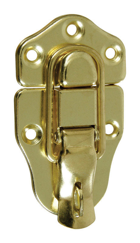 National Hardware Brass-Plated Steel Lockable Draw Catch 1.76 in. 3.64 in.