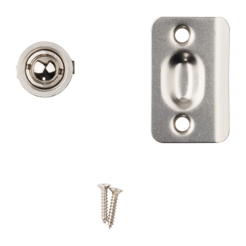 National Hardware Satin Nickel Steel Drive-In Ball Catch 5 in. 3 in.