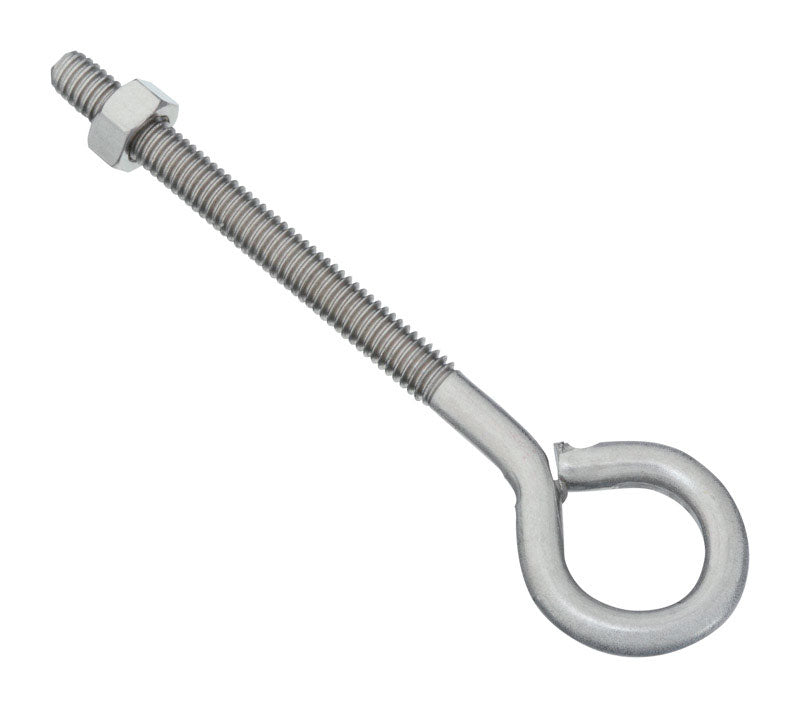National Hardware 5/16 in. X 5 in. L Stainless Stainless Steel Eyebolt Nut Included