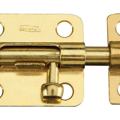 National Hardware 2-1/2 in. L Brass-Plated Steel Barrel Bolt