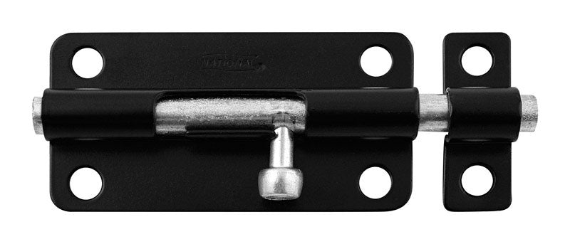 National Hardware 4 in. L Black Steel Barrel Bolt