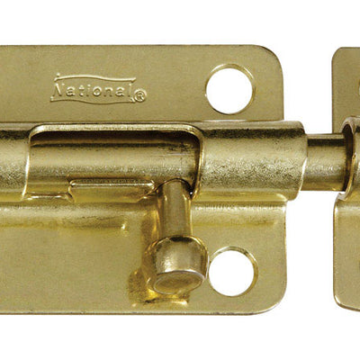 National Hardware 3 in. L Brass-Plated Steel Barrel Bolt
