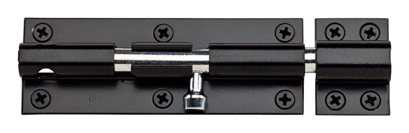 National Hardware 6 in. L Black Steel Heavy Duty Barrel Bolt