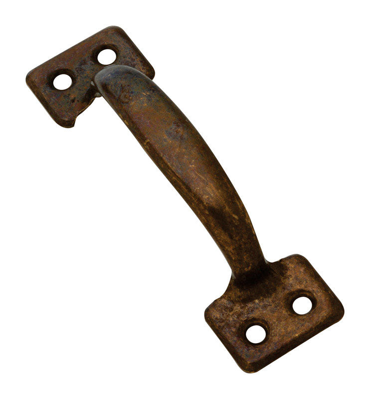 National Hardware 4 in. L Antique Brass Brown Steel Universal Sash Lift Handle