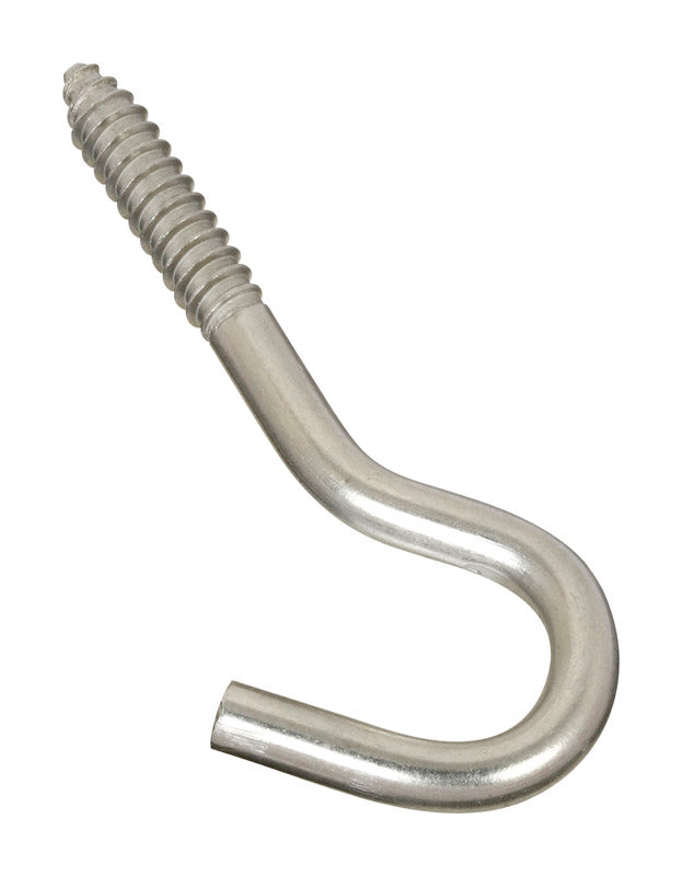 National Hardware Large Silver Stainless Steel 4-7/8 in. L Screw Hook 220 lb