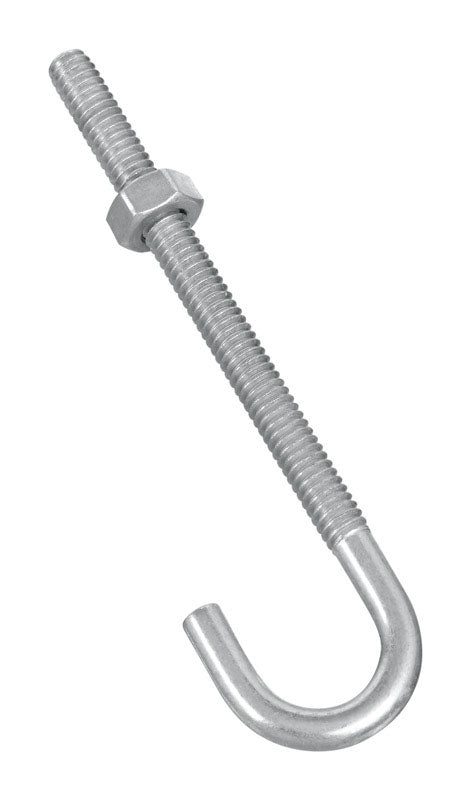National Hardware Zinc-Plated Silver Steel 4 in. L J-Bolt 100 lb