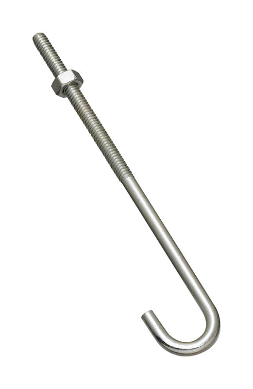 National Hardware Large Zinc-Plated Silver Steel 6 in. L J-Bolt 100 lb
