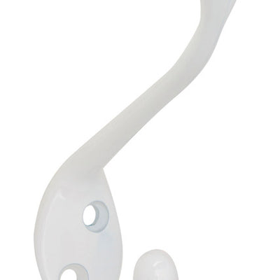 National Hardware White Zinc Decorative Ball Tip Heavy Duty Garment Hook 35 lb. cap.