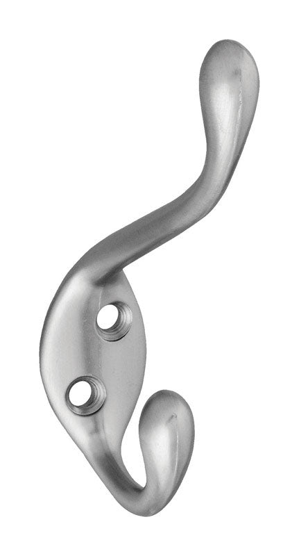 National Hardware 4.59 in. L Satin Nickel Silver Zinc Heavy Duty Garment Hook 35 lb. cap.