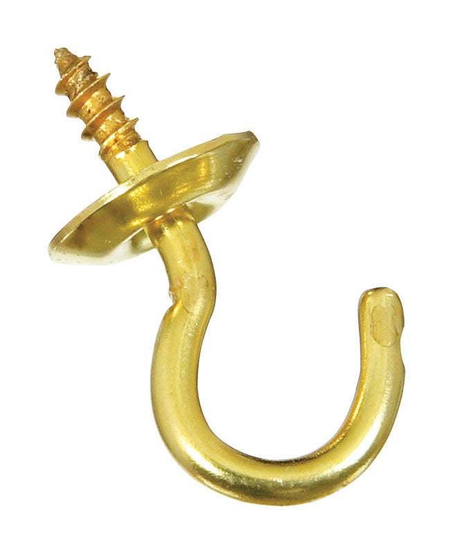 National Hardware Small Gold Solid Brass 1/2 in. L Cup Hook