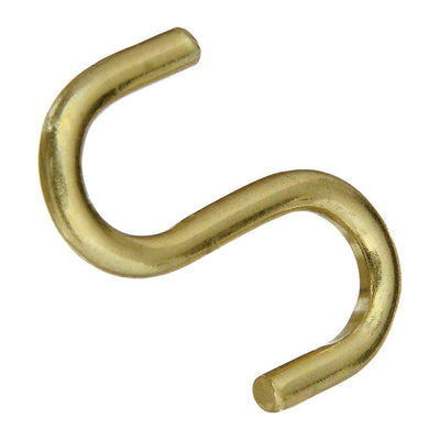 National Hardware Small Gold Solid Brass 1 in. L Open S-Hook