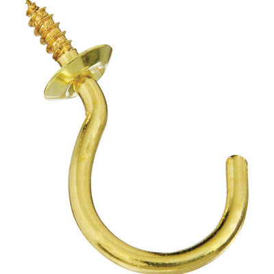 National Hardware Small Gold Solid Brass 1.25 in. L Cup Hook 15 lb