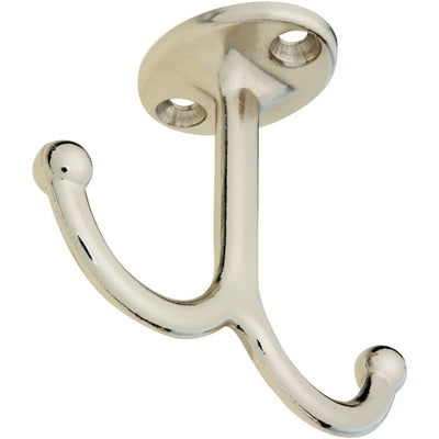 National Hardware Nickel Silver Zinc Die-Cast Decorative Ball Tip Undershelf Coat Hook 35 lb. cap. 1