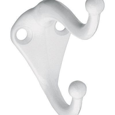 National Hardware 2.75 in. L White Zinc Die-Cast Coat/Hat Hook