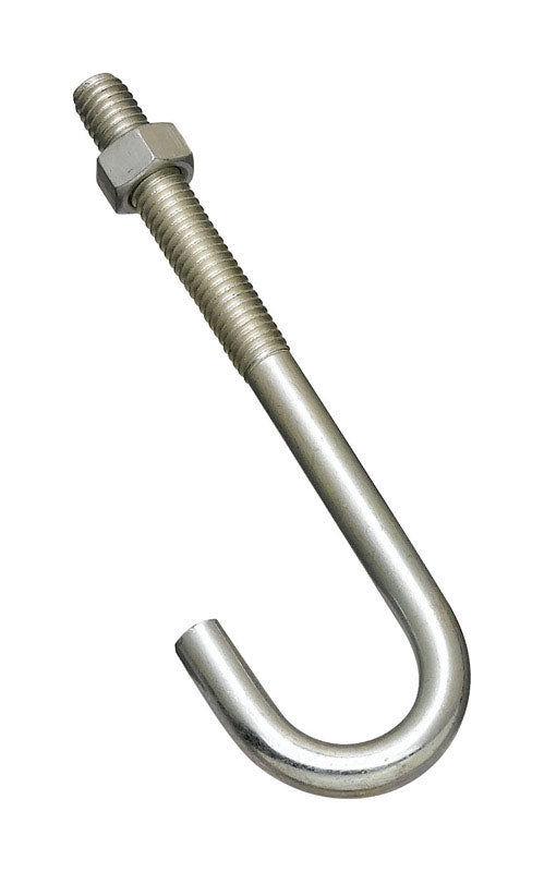 National Hardware Large Zinc-Plated Silver Steel 5 in. L J-Bolt 225 lb