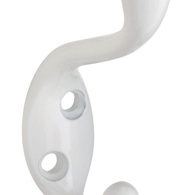 National Hardware 2.35 in. L White Zinc Heavy Duty Coat/Hat Hook 75 lb. cap.