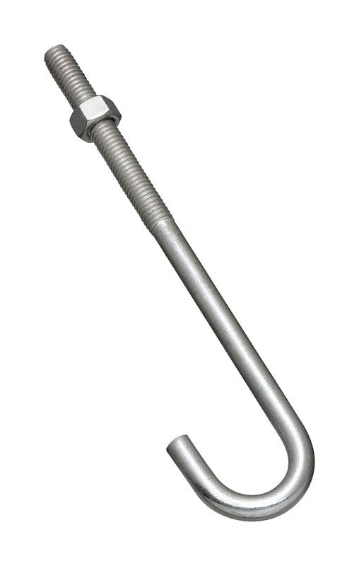 National Hardware Large Zinc-Plated Silver Steel 7 in. L J-Bolt